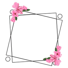 Watercolor flower wreath frame isolated on white background. watercolor flowers collection in the vase