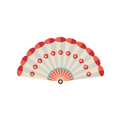 Illustration of asian fan in a detailed modern style.