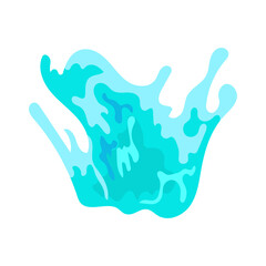 Illustrationof scenic blue raging waves and splashes. 