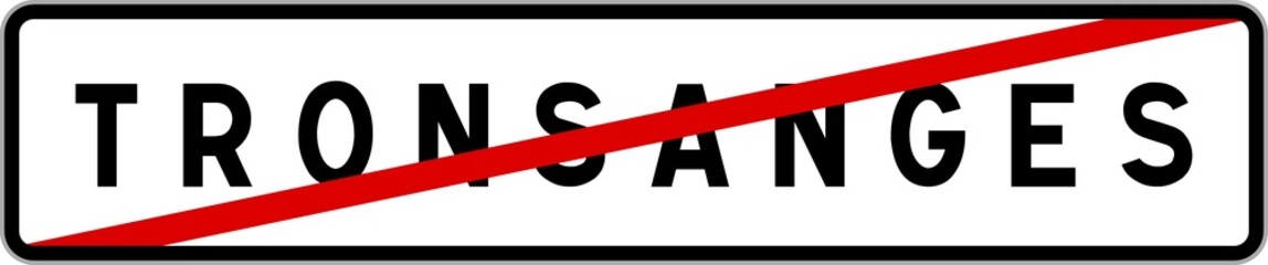 Panneau sortie ville agglomération Tronsanges / Town exit sign Tronsanges