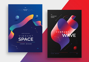 Modern Poster Layout Set with Gradient Shape