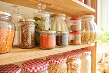 Storage of food in the kitchen in pantry