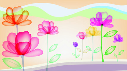 background with flower. Vector illustration