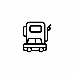 Car gas fuel station outline style icon and illustration