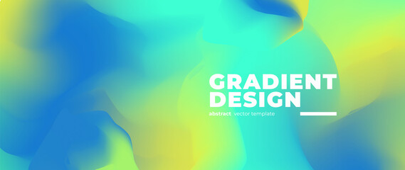 Abstract gradient fluid vector background. Colorful wallpaper template with dynamic color and waves, blurred, blend. Futuristic modern backdrop design for business, presentation, ads, banner.