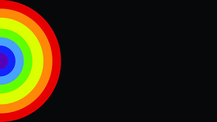 Obraz premium Pride month concept. Abstract rainbow background. LGBT pride colorful spectrum on left side isolated on black background.