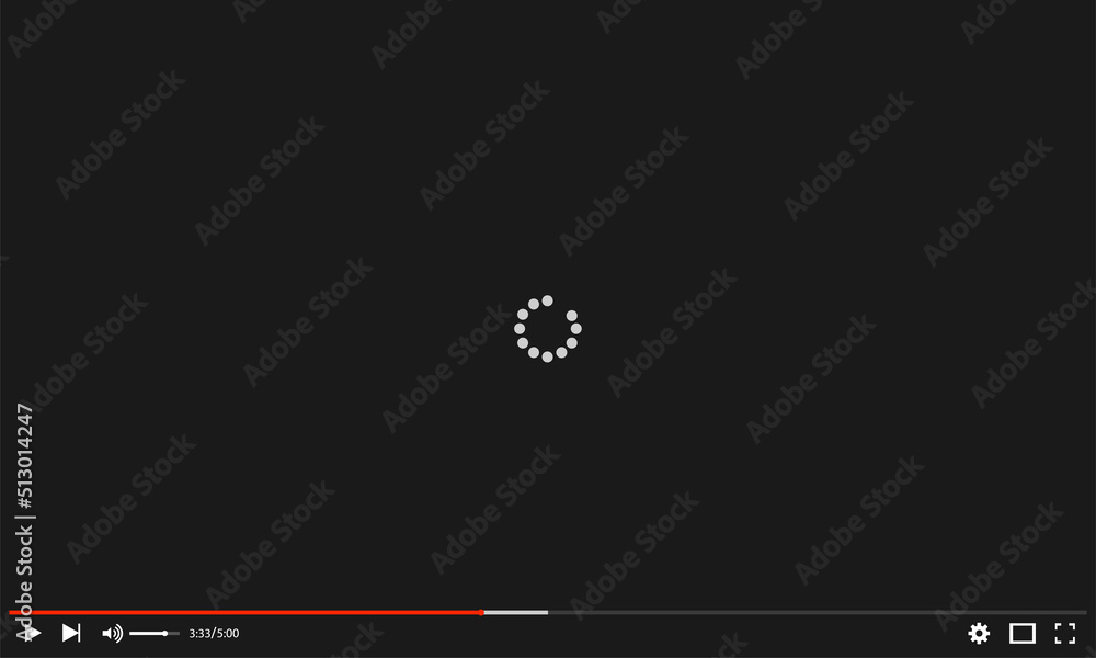 Poster video player mockup template design on loading video window player concept eps10