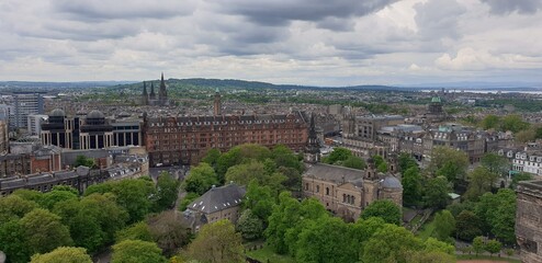 Bird's-eye view of the Edinburgh cityscape