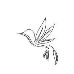 bird animal logo design outline