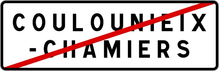 Panneau sortie ville agglomération Coulounieix-Chamiers / Town exit sign Coulounieix-Chamiers