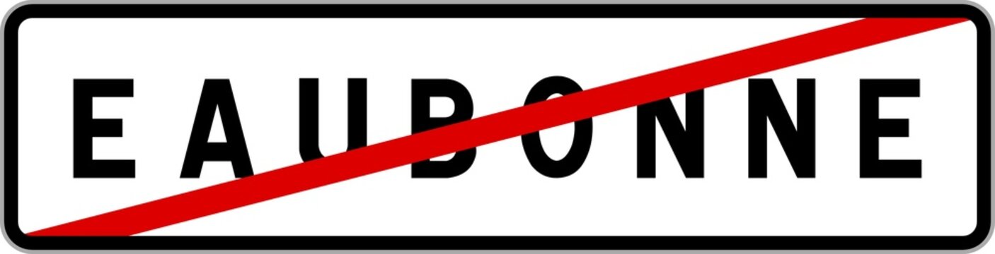 Panneau sortie ville agglom&eacute;ration Eaubonne / Town exit sign Eaubonne