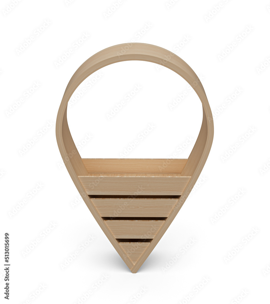 Poster 3d render of a map pointer location symbol on a white background