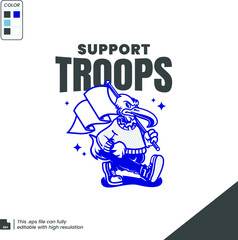 Eagle's walking with flag logo for a football team on a white background. Vector illustration American logo template.