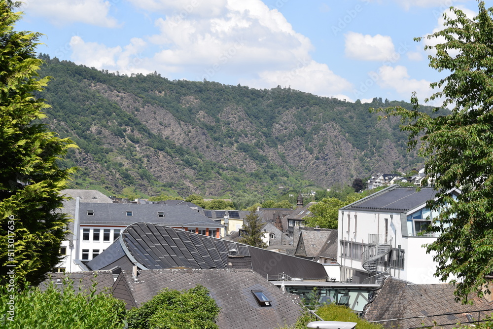 Canvas Prints Blick über Cochem, Ostseite der Stadt