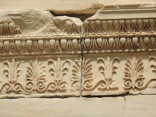 Detail of an ancient building of Acropolis in Athens