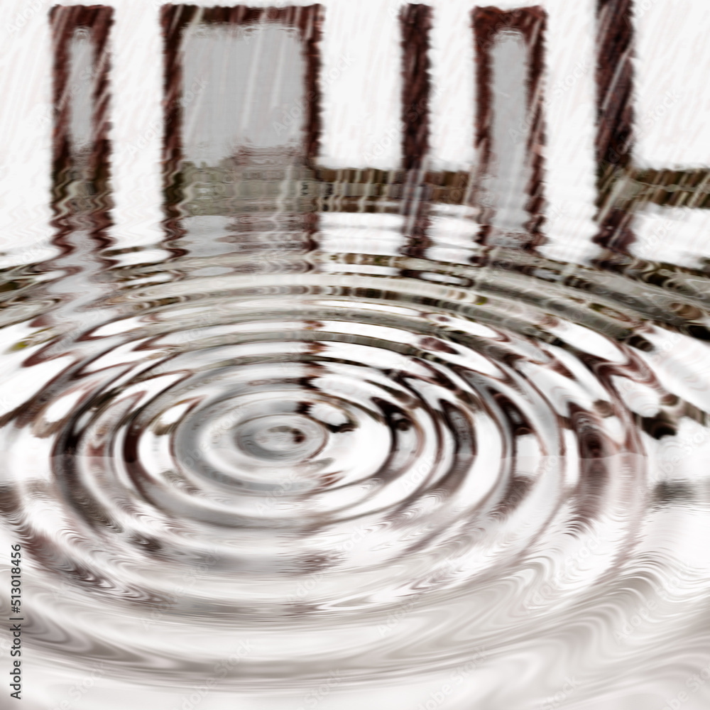 Aufkleber liquid silver ripple and vibration pattern after rain or a drop splashed in a puddle. creative copys