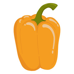 Large yellow pepper. Vector image of an pepper. Hot pepper.