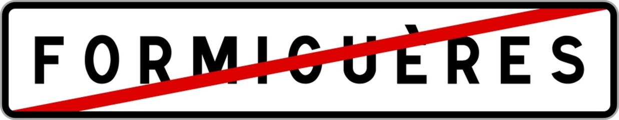 Panneau sortie ville agglomération Formiguères / Town exit sign Formiguères