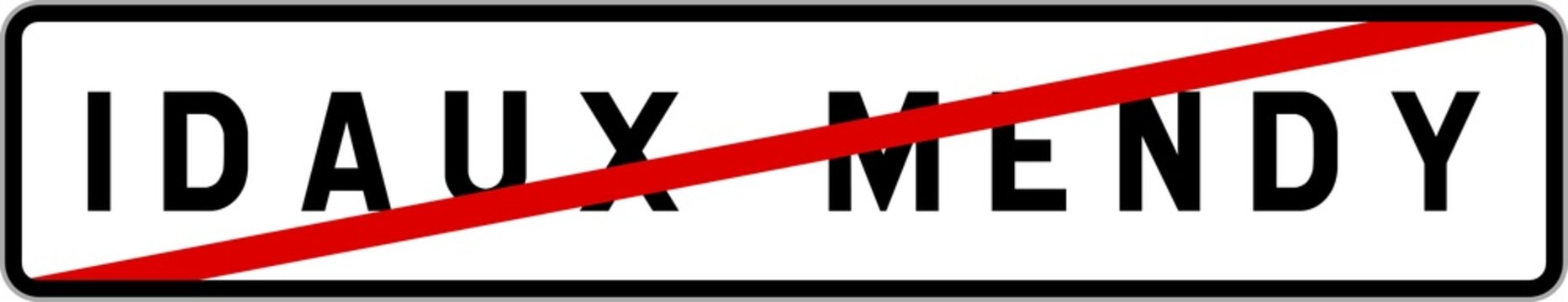 Panneau sortie ville agglom&eacute;ration Idaux-Mendy / Town exit sign Idaux-Mendy