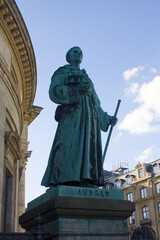Fototapeta na wymiar Statue of Saint Ansgar (Saint Anschar) - Archbishop of Hamburg-Bremen near Frederik Church at Copenhagen
