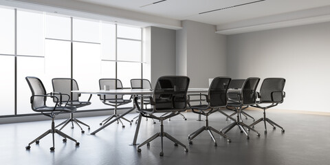 3d rendering business meeting and working office room