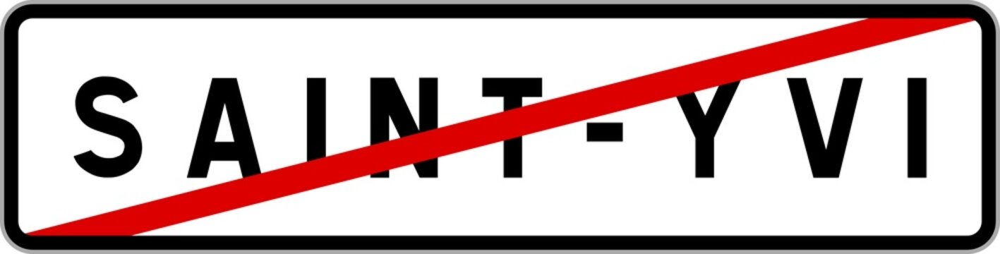 Panneau sortie ville agglom&eacute;ration Saint-Yvi / Town exit sign Saint-Yvi