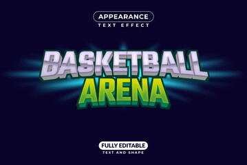 editable text effect basketball arena team battle versus player