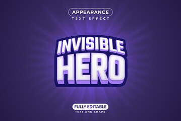 invisible hero series academy title adventure game editable text effect font and color