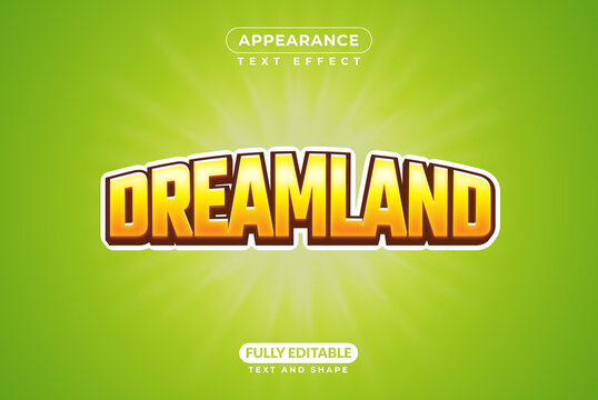 dreamland land lord island text effect editable typeface font and style