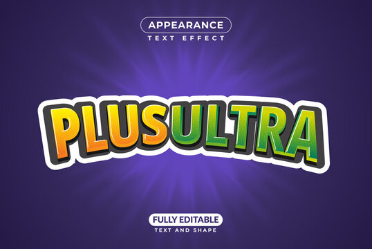 editable text effect font and style plus ultra game and series slogan