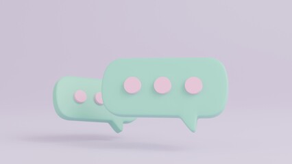 Fototapeta premium Pastel speech bubble icon, 3D rendering concept
