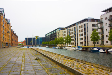 The street and canal in Copenhagen 