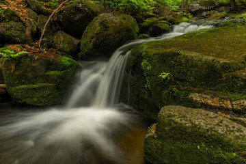 Fototapeta premium Jedlova creek in Jizerske mountains in spring morning