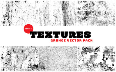 Grunge Texture Vector Pack Set - obrazy, fototapety, plakaty