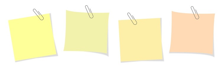 set of papers note paper blank sign tag label. old blank paper with clip	