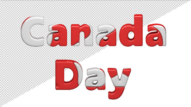 3d render. Canada day text