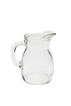 Transparent glass jar isolated on white background