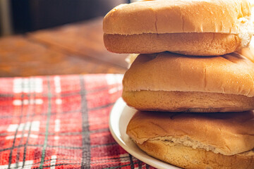 Side View of Buns on a Table