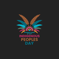 Indigenous peoples day greeting social media design. feather design