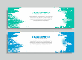 grunge banner design set in two colors