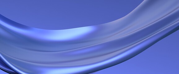 3D render abstract background of smooth lines of spline blue waves