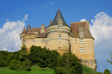 Fototapeta na wymiar Castle of Bannes in the Dordogne department (France)