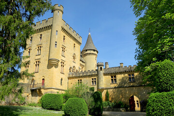 Fototapeta na wymiar Castle of Puymartin in the Dordogne department, France