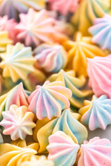 Unicorn meringue cookies