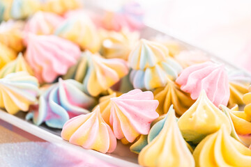 Unicorn meringue cookies