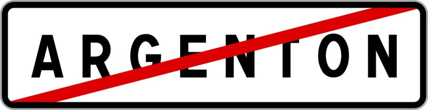 Panneau sortie ville agglom&eacute;ration Argenton / Town exit sign Argenton