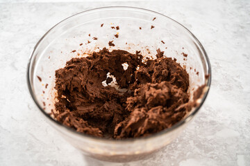 Chocolate cookies with peppermint chips