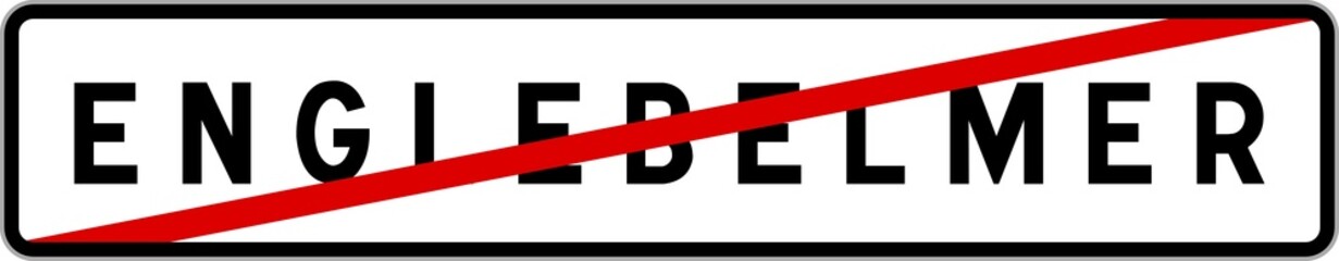 Panneau sortie ville agglomération Englebelmer / Town exit sign Englebelmer