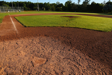 A hitter's eye view of a baseball field.