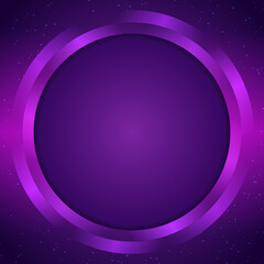 Abstract vector dust purple background illustration with round shine banner